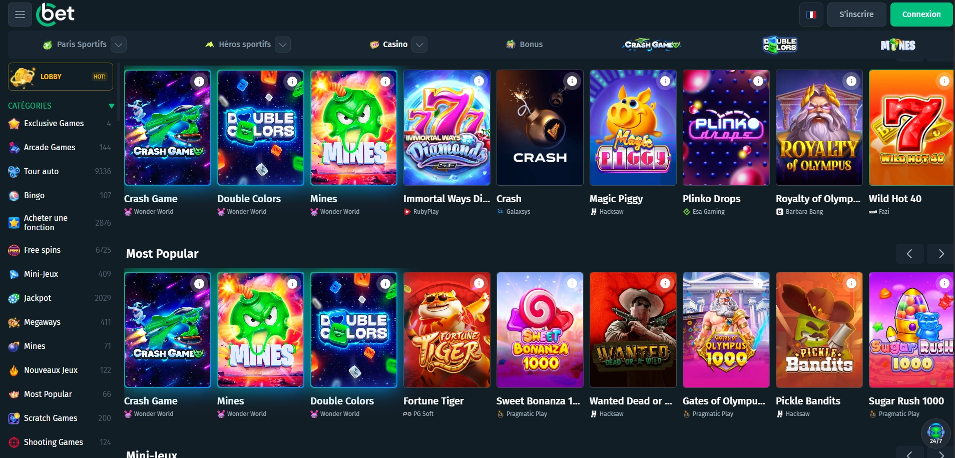 Machines à sous top et jeux les plus populaires au casino Cbet Casino
